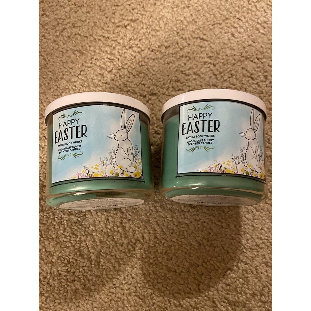 Bath and Body Works Candle happy Easter chocolate bunny candle‎ 2x